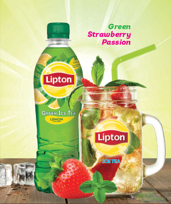 Green Strawberry Passion Cocktail with Lipton Ice Tea by Manolis Lykiardopoulos